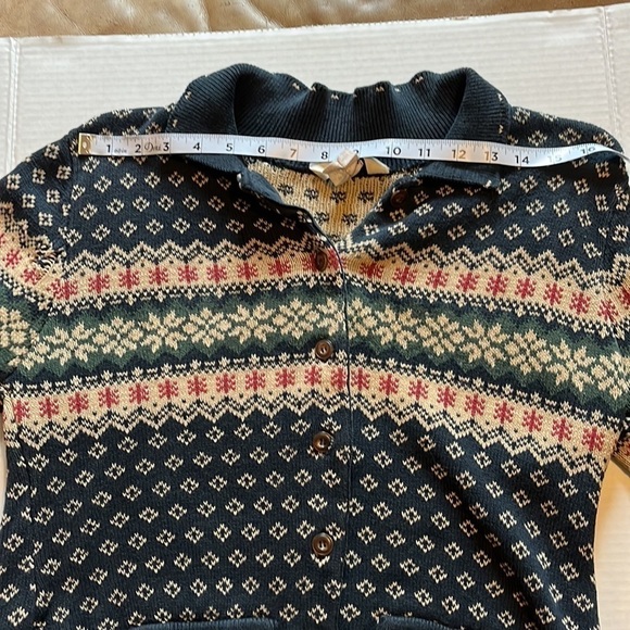 G.H.Bass&Co-looks like a Large-blue/green/tan/red button down cardigan sweater - Picture 8 of 10